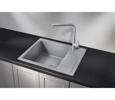 Кухонная мойка GRANULA 6002, АЛЮМИНИУМ, кварц 