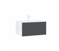 Тумба с раковиной ORKA Cube 80 подвесная, антрацит матовый 3000371  Тумба с раковиной ORKA Cube 80 подвесная, антрацит матовый 3000371