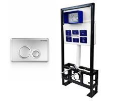 Инсталляция BETTOSERB Sava Free Standing+клавиша смыва TWIN хром матовый (SFS40006462) 