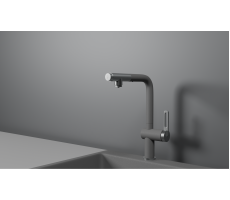 Смеситель для кухни GRANULA GR-8169, АЛЮМИНИУМ, С ВЫДВИЖНЫМ ИЗЛИВОМ 