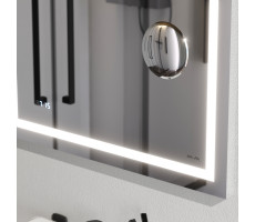 Универсальное зеркало с контурной Led-подсветкой, часами и косметическим зеркалом, 65 см AM.PM Gem M91AMOX0653WG  