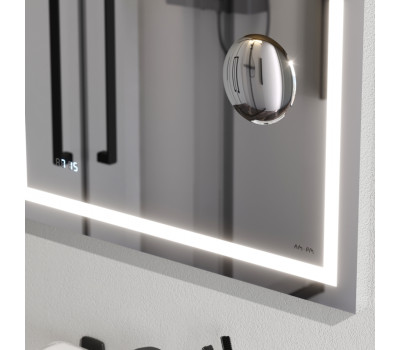 Универсальное зеркало с контурной Led-подсветкой, часами и косметическим зеркалом, 65 см AM.PM Gem M91AMOX0653WG  