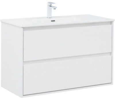 Тумба с раковиной Aquanet Милан (Flash) 100 цв. белый глянец 00340321 Тумба с раковиной Aquanet Милан (Flash) 100 цв. белый глянец 00340321