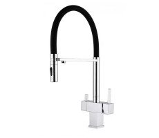 Смеситель для кухни с гибким изливом и подключением фильтра Grocenberg GB4098CR, хром 