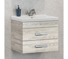 Тумба-умывальник Comforty Никосия 60П дуб белый с раковиной Fest 60 F01 