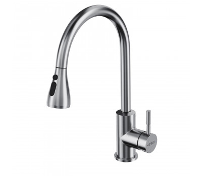 Смеситель для кухни R-излив вытяжной touch element нержавещая сталь TSS 519 ESKO Смеситель для кухни R-излив вытяжной touch element нержавещая сталь TSS 519 ESKO