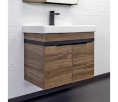 Тумба-умывальник Comforty Соло-70 дуб тёмно-коричневый с раковиной Адриана 70 00-00010978 