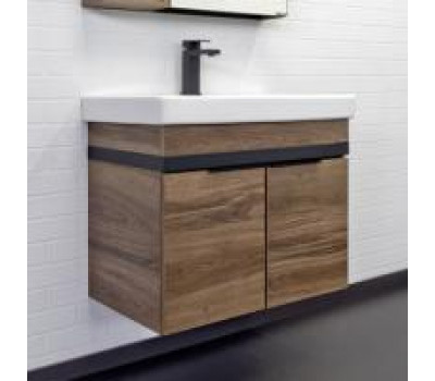 Тумба-умывальник Comforty Соло-70 дуб тёмно-коричневый с раковиной Адриана 70 00-00010978 