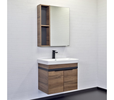 Тумба-умывальник Comforty Соло-70 дуб тёмно-коричневый с раковиной Адриана 70 Тумба-умывальник Comforty Соло-70 дуб тёмно-коричневый с раковиной Адриана 70