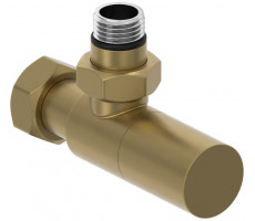 Вентиль Сунержа G 1/2" НР х G 3/4" НГ угловой цилиндр цвет-золотой шёлк 32-1400-1234 