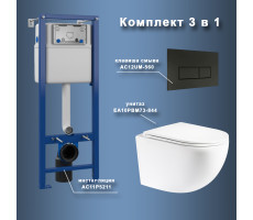 Комплект Maretti 3 в 1: унитаз EA10PBM73-844, инсталляция AC11P5211, кнопка AC12UM-560 