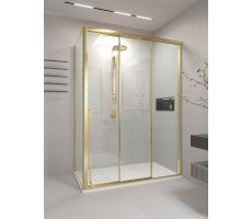 Душевой угол раздвижной Veconi Premium Ptato 300 SP G-R, 1400х1000x2000, золото брашированный PR3/R-SP-140100-01-G-C4 