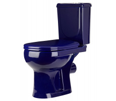Унитаз-компакт Оскольская керамика Ирида Стандарт горизонтальный выпуск, с сиденьем, синий 40355130402 Унитаз-компакт Оскольская керамика Ирида Стандарт горизонтальный выпуск, с сиденьем, синий 40355130402