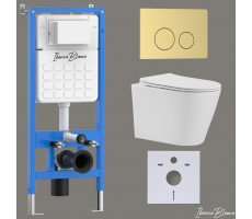 Комплект 3в1 IBERICA BLANCA инсталляция SILENCIO, унитаз BURGOS ALTO белый, кнопка смыва INOX-O золото матовое (IB001.BRA.234.815) Комплект 3в1 IBERICA BLANCA инсталляция SILENCIO, унитаз BURGOS ALTO белый, кнопка смыва INOX-O золото матовое (IB001.BRA.234.815)