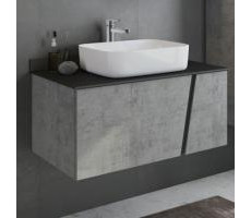 Тумба-умывальник Comforty Эдинбург-90 бетон светлый с черной столешницей, с раковиной Comforty T-Y9378 00004147997 Тумба-умывальник Comforty Эдинбург-90 бетон светлый с черной столешницей, с раковиной Comforty T-Y9378 00004147997