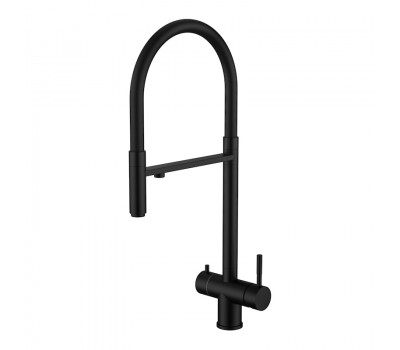 Смеситель для кухни с подключением фильтра Knotlor SS-16/BL, черный