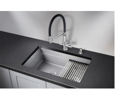 Кухонная мойка GRANULA KS-7304U, АЛЮМИНИУМ, кварц 