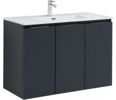 Тумба с раковиной Aquanet Алвита new 100 подвесная 3 дв.цв.антрацит (274013) Тумба с раковиной Aquanet Алвита new 100 подвесная 3 дв.цв.антрацит (274013)