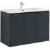 Тумба с раковиной Aquanet Алвита new 100 подвесная 3 дв.цв.антрацит (274013) 