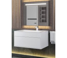 Тумба с раковиной для ванной подвесная Uperwood Lotus Premium 80х50х44 см, белая 39340207460 