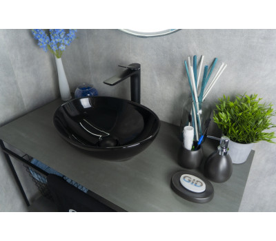 Раковина Gid Nc920 52231 накладная черная глянцевая 