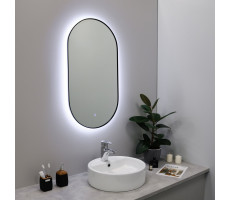 Зеркало FIXSEN с подсветкой LED овальное 50х120 см черное FX-3120B 