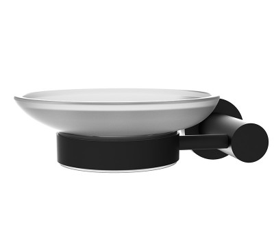 Ммыльница подвесная Fima Carlo Frattini F6003/2NS ROTOLA черный/стекло 