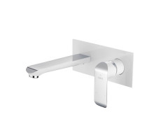 Смеситель для раковины встраиваемый Rose R21F R2141F, белый/хром