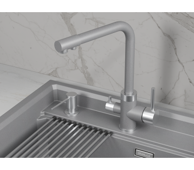 Смеситель для кухни GRANULA 5015, АЛЮМИНИУМ 