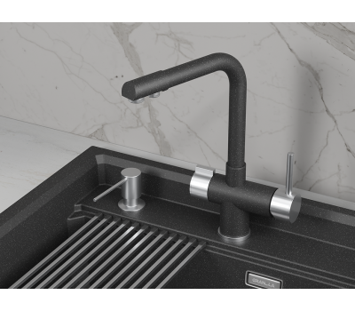 Смеситель для кухни GRANULA 5008, ЧЁРНЫЙ 