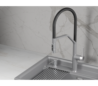 Смеситель для кухни GRANULA 9012, АЛЮМИНИУМ 