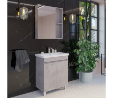 Зеркало-шкаф Comforty Осло-70 бетон светлый 