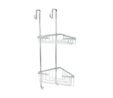 Полка для душевой кабины угловая Fixsen двухэтажная хром латунь FX-853-2 