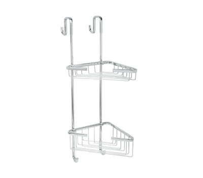 Полка для душевой кабины угловая Fixsen двухэтажная хром латунь FX-853-2 