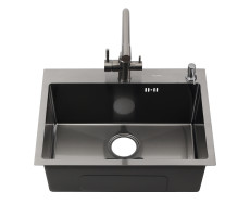 Мойка MLN-D6045HB +3 графит MELANA ProfLine 3,0/220 комплект мойки из нержавеющей стали 3 в 1 