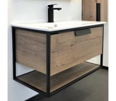 Тумба-умывальник Comforty Бонн 90 дуб темный с раковиной Quadro 90 00-00003466 