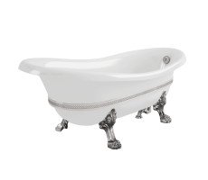 Ванна 170x81 Migliore BELLA DECOR на лапах LEONE STANDART, белая ,слив/перелив хром Ванна 170x81 Migliore BELLA DECOR на лапах LEONE STANDART, белая ,слив/перелив хром