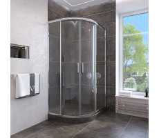 Душевой угол Veconi Rovigo RV-107, 900x900x1900, хром, стекло прозрачное 