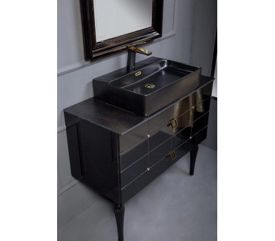 Тумба Armadi Art Piazza 80 черная + золото 841-080-BG Тумба Armadi Art Piazza 80 черная + золото 841-080-BG