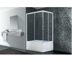 Душевой угол с поддоном Royal Bath RB 8120BP-T (прозрачное) левый белый 