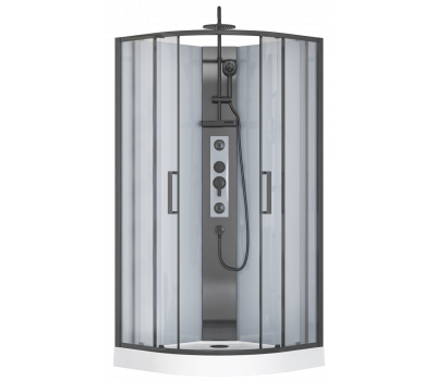 Душевая кабина Royal Bath BERN RB90HK-WT-BL (прозрачное) 90х90см  черный матовый 