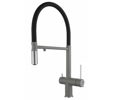 Смеситель для кухни Rivelato Adria U-обр. гибкий излив с краном питьевой воды D-35мм cromo  1523517 grigio cromo 
