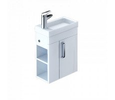 Тумба с раковиной IDDIS Torr 40 подвесная белая полки слева TOR40W1i95K  
