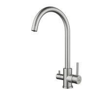 Смеситель для кухни с подключением фильтра воды Raffine F108L, сатин