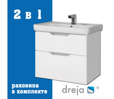 Тумба с раковиной подвесная Dreja Q 80 см, белый Тумба с раковиной подвесная Dreja Q 80 см, белый