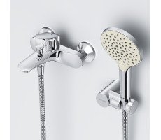 Смеситель для ванны и душа с душевым набором AM.PM Like F8015000 Хром Смеситель для ванны и душа с душевым набором AM.PM Like F8015000 Хром