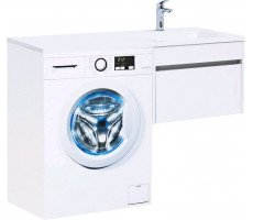 Тумба c раковиной Токио 120R (Персона 120R) подвесная 1 ящик цвет белый глянец (301347) 