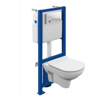 Комплект Cersanit CITY CO DPL EO slim инсталляция LINK PRO кнопка ESTETICA пластик белый с рамкой 64277 белый 