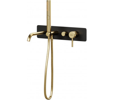 Смеситель для ванны Allen Brau Priority 5.31A05-31GB (с внутренней частью) черный/золото Смеситель для ванны Allen Brau Priority 5.31A05-31GB (с внутренней частью) черный/золото