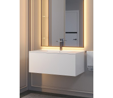 Тумба с раковиной для ванной подвесная Uperwood Parma Premium 86х47,5х36,5 см, белая 39330205466 